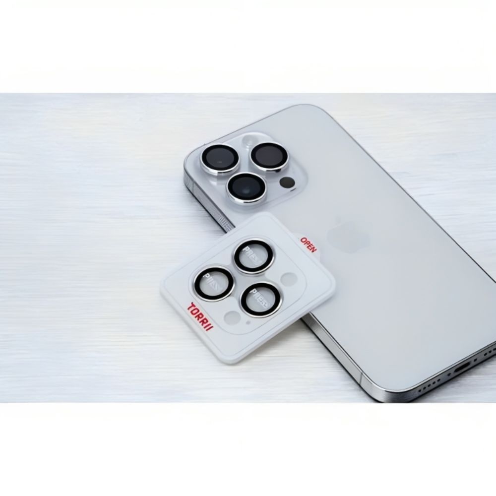 Torrii BodyGlass Camera Lens Protector (Individual Ring) for iPhone 15 Pro/15 Pro Max (Silver)