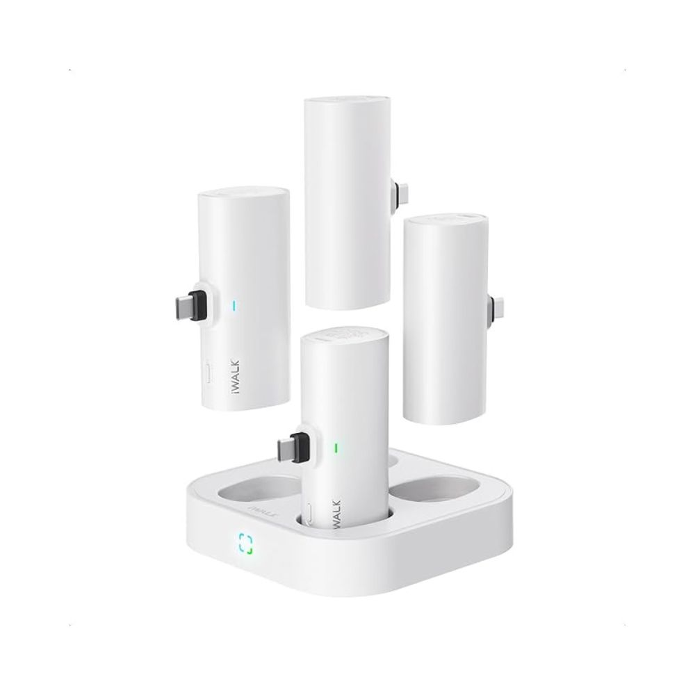 iWalk 4in1 Linkme Pro Fast Charge Pocket Battery 3 USB-C /One Lightning 4800 mAh(White)