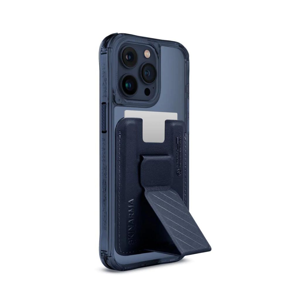 Skinarma Kado Magsafe Card Holder With Grip Stand (Blue)