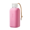 Squireme Y1 Glass Bottle with Silicone Sleeve 600ml (Powder Pink)
