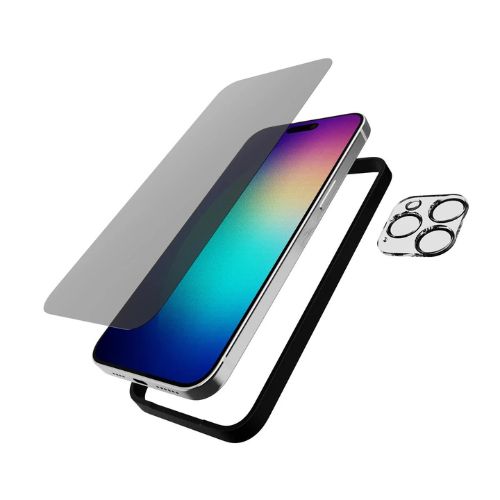 Tech21 Impact Glass Screen & Camera Lens Protector for iPhone 15 Pro (Privacy)