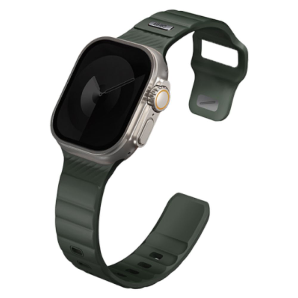 UNIQ STRIDE FKM RUBBER APPLE WATCH STRAP 49/45/44/42MM - MOSS GREEN (GREEN)
