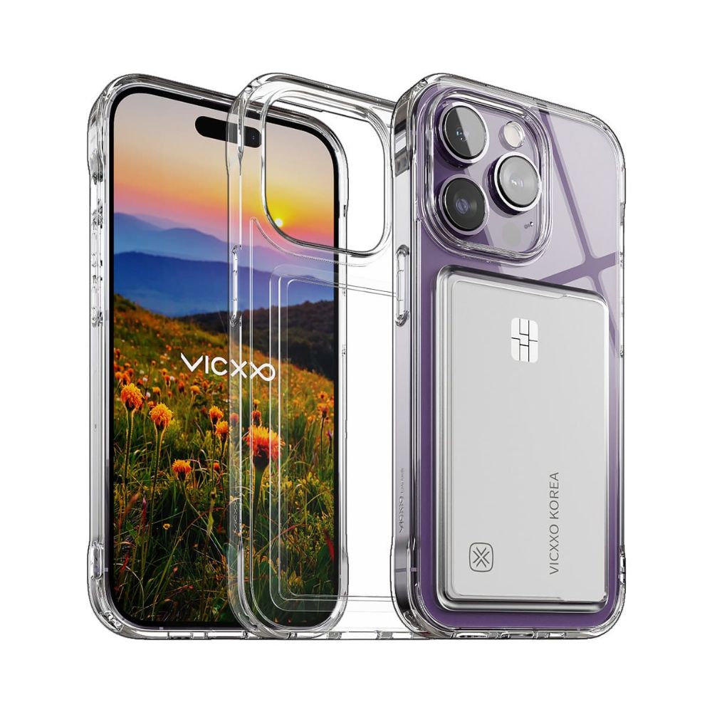 فيكسو كفر ليفيك تف بمحفظة بطاقة آيفون 14 برو (شفاف)