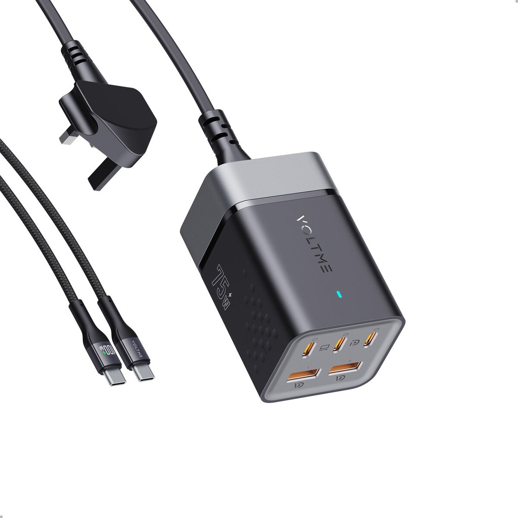 Voltme VITO Go 75W EzTravel 5-in-1 Desktop Power Bar (UK) (Black)