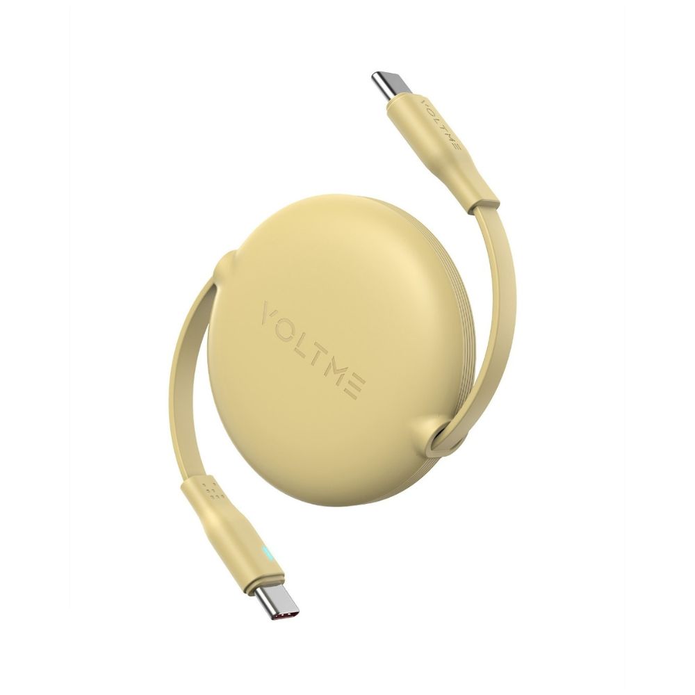 Voltme Powerlink YoYo Cable 5A 1.0M Retractable (Dual-Way Retractable Cable) Type C to Type C (Sand)