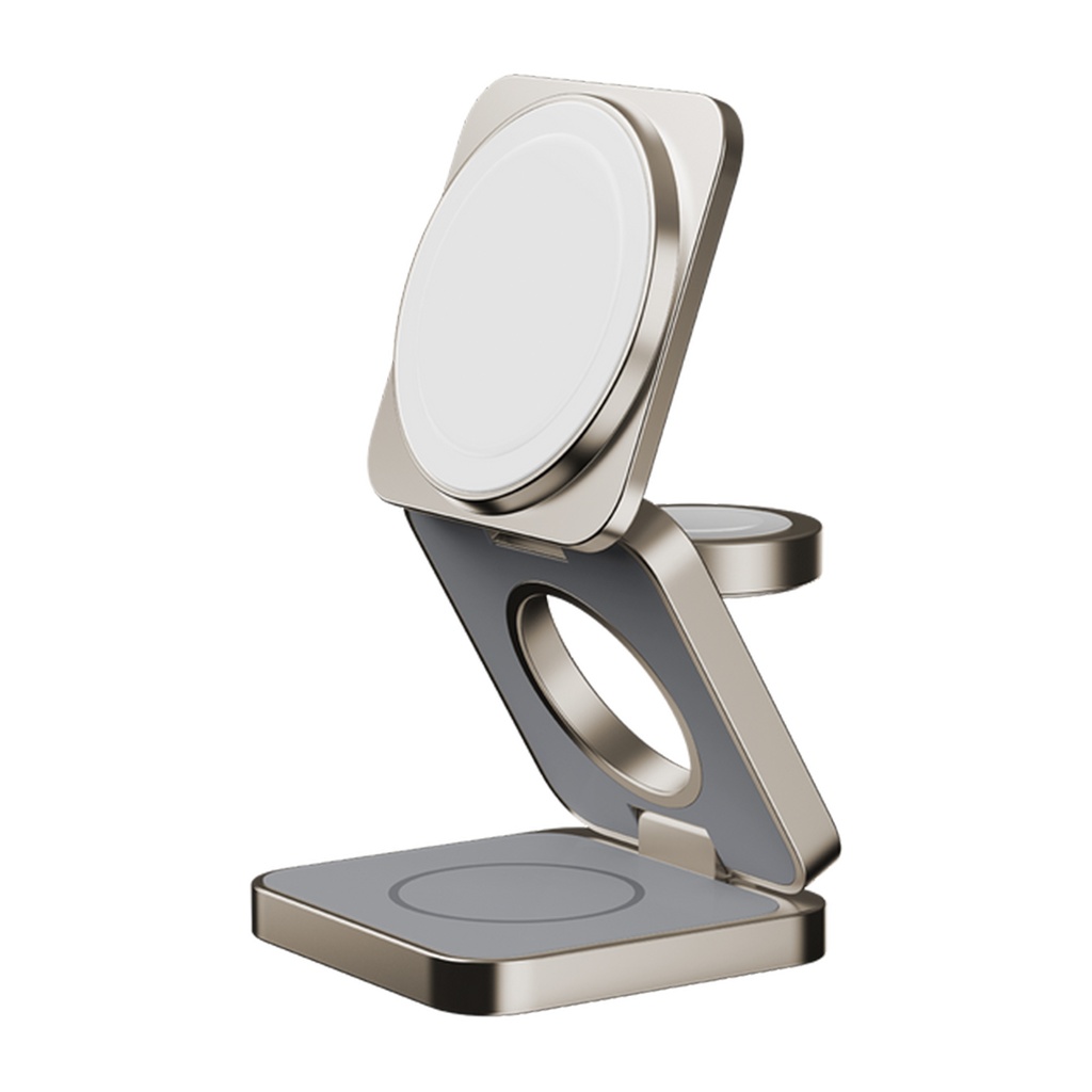 Momax Q2.Mag Go Qi2 3-in1 Magnetic Wireless Charging Stand (Titanum)