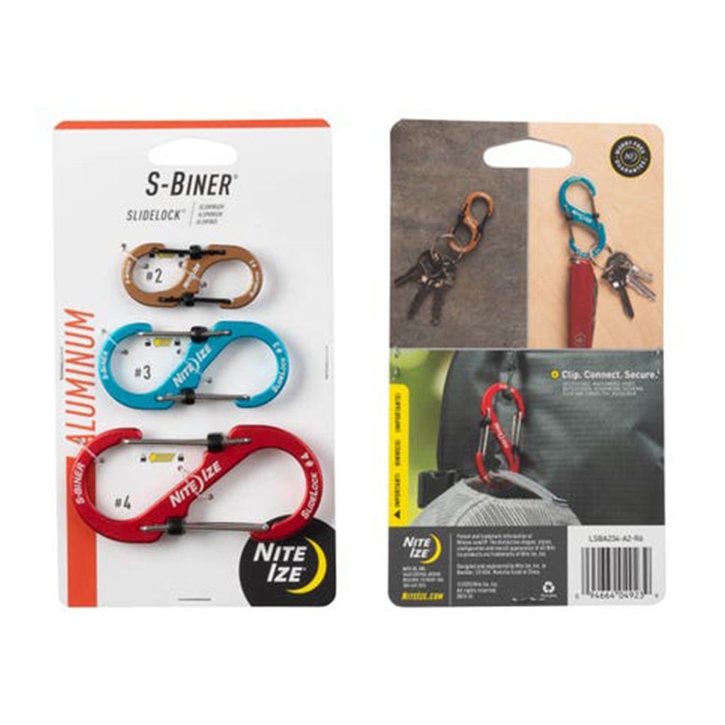 NiteIze Locking Dual Carabiner For Keys/Travel (Assorted)