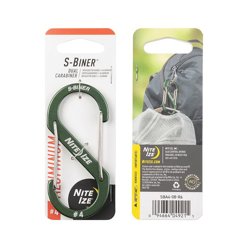 NiteIze Dual Carabiner Size #4 (Olive)