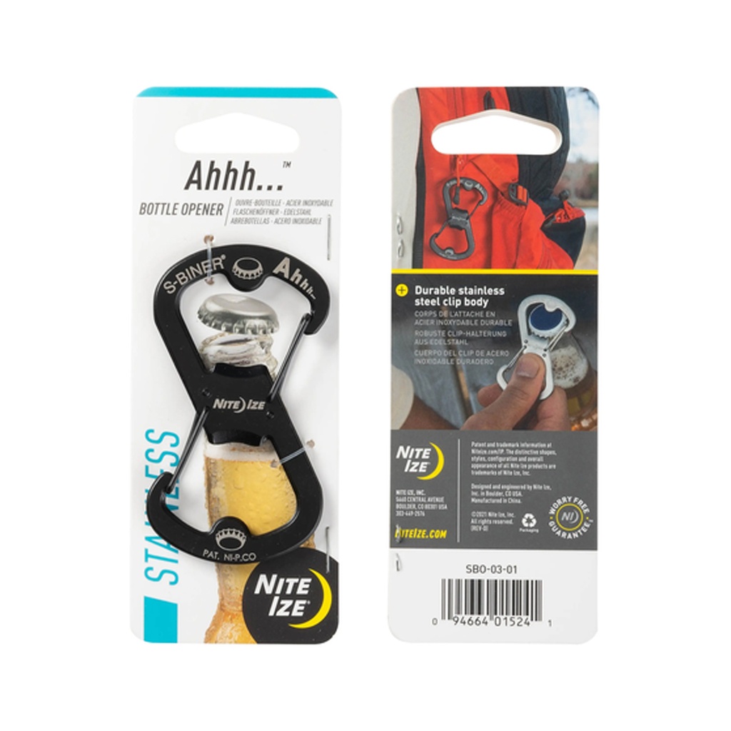 NiteIze S-Biner Bottle Opener (Black)