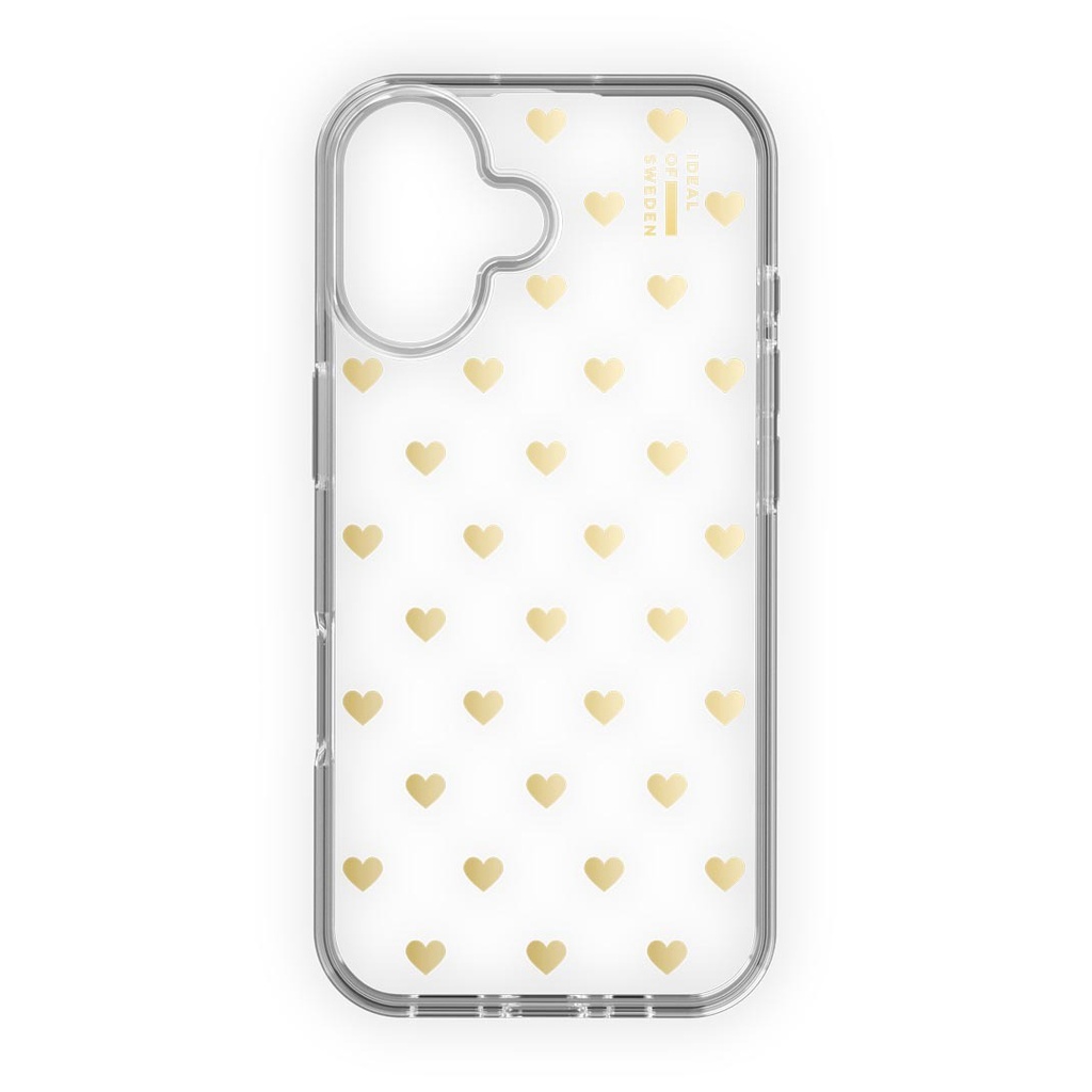 Ideal of Sweden Magsafe Clear Case for iPhone 16 (Golden Hearts)