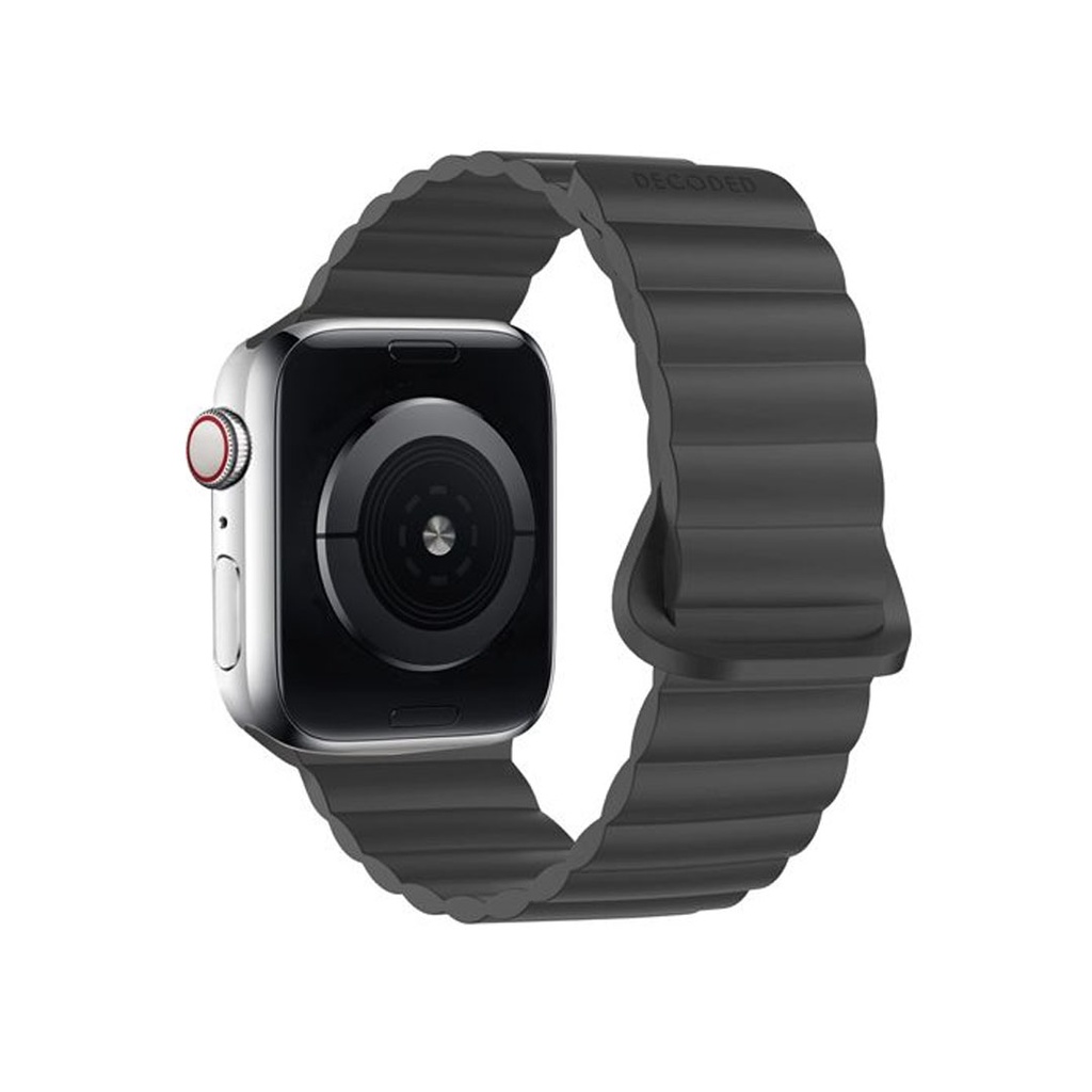  Decoded Silicone Magnet Traction Loop Strap Lite for AppleWatch 45/44/42mm (Black)