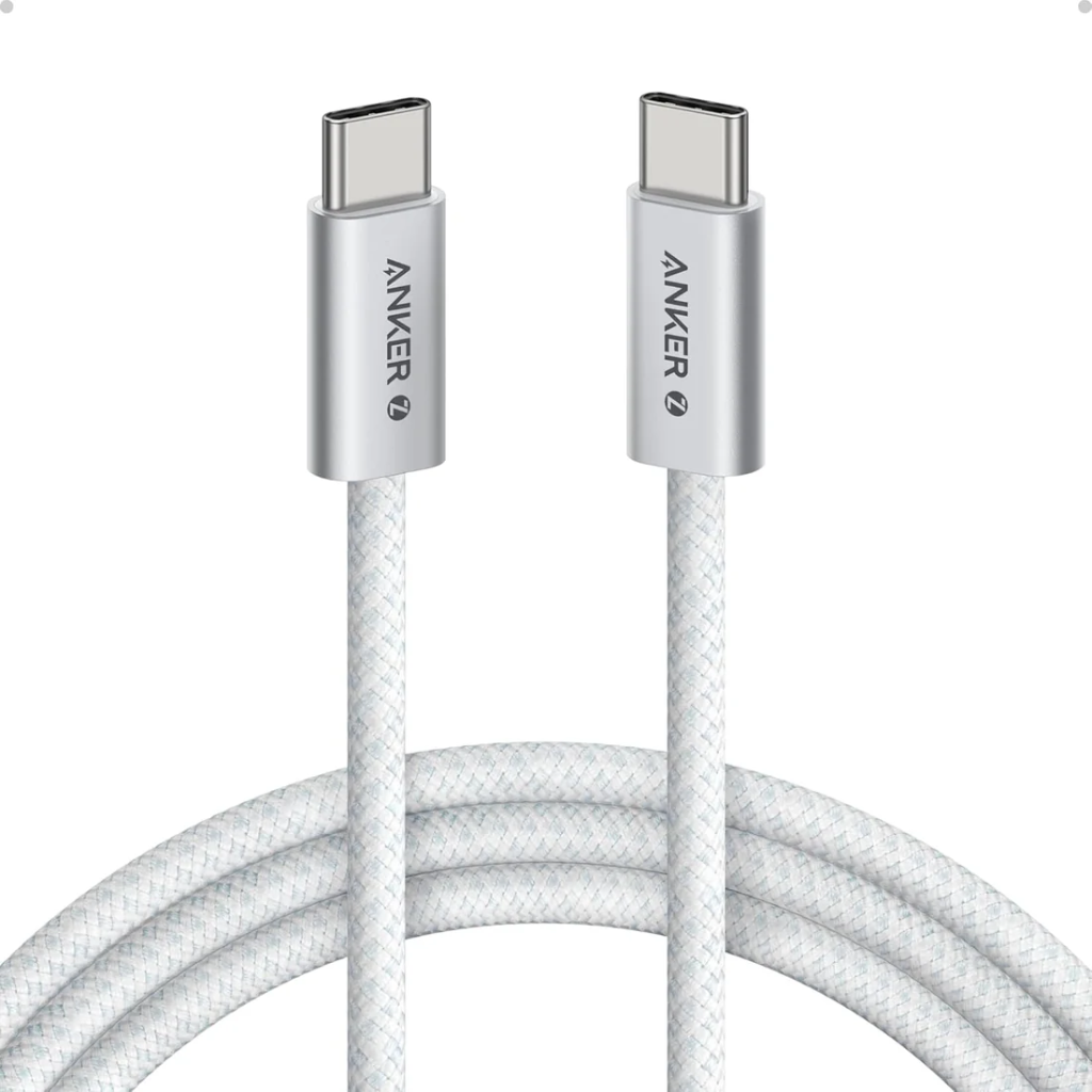 Anker Zolo كيبل USB-C إلى USB-C 240W مجدول (1.8m/6ft) (أبيض)