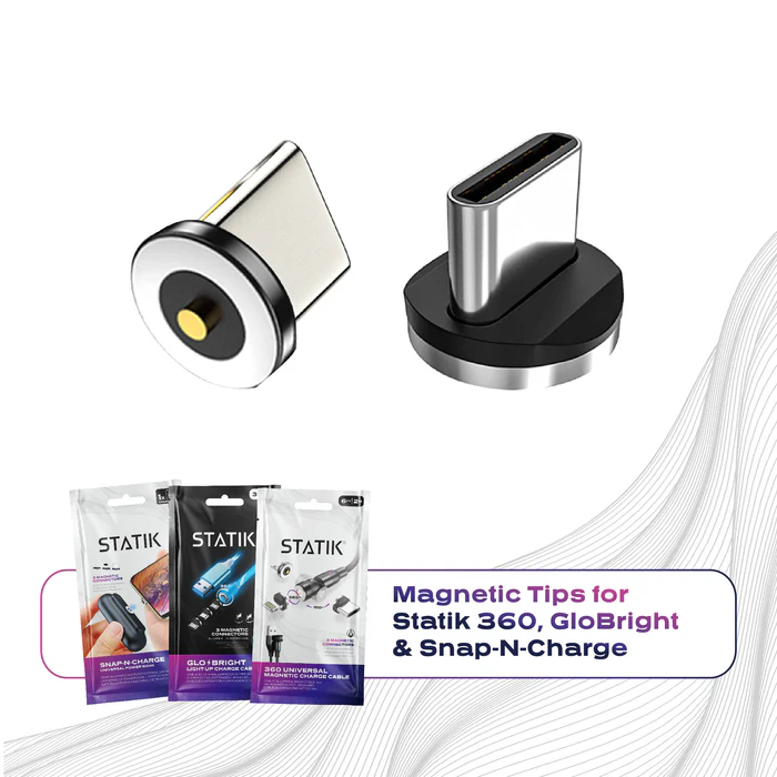 Statik Magnetic Tips for Magnetic Charge Cables 3-Pack USB-C