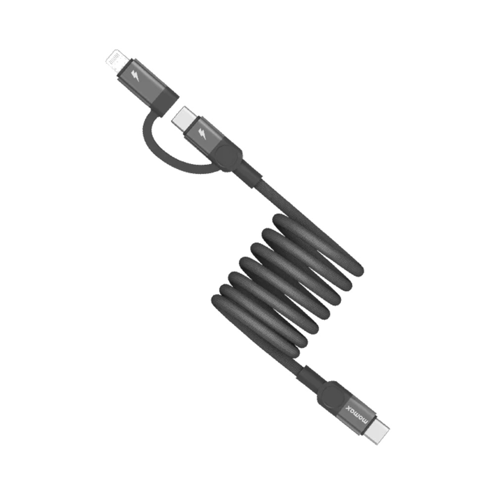 Momax Mag.link USB-C to C & Lightning Magnetic Cable 2m (Black)