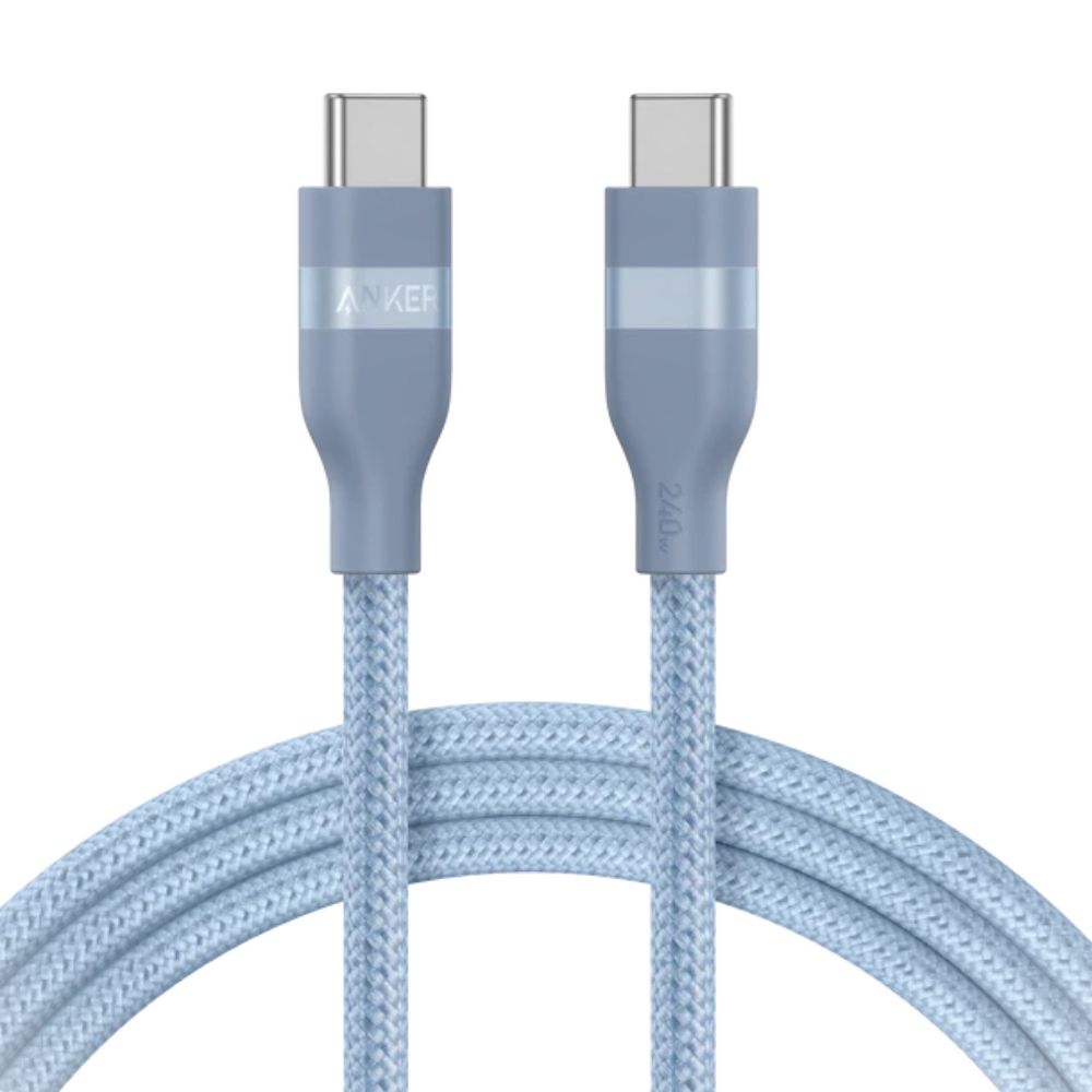 Anker USB-C to USB-C Cable 240W (Upcycled-Braided) (1.8m/6ft) (Blue)
