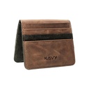 Kavy Slim Wallet Front Pocket Leather (Vintage Black Brown)