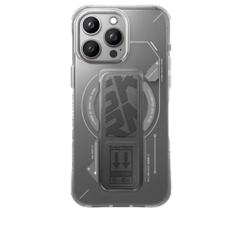 SkinArma Helio MagSafe Case With Grip Stand for iPhone 15 Pro (Grey)