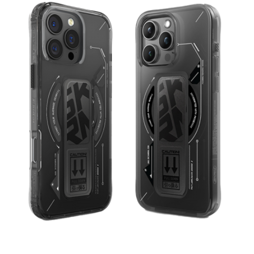 SkinArma Helio MagSafe Case With Grip Stand for iPhone 16 Pro Max (Black)