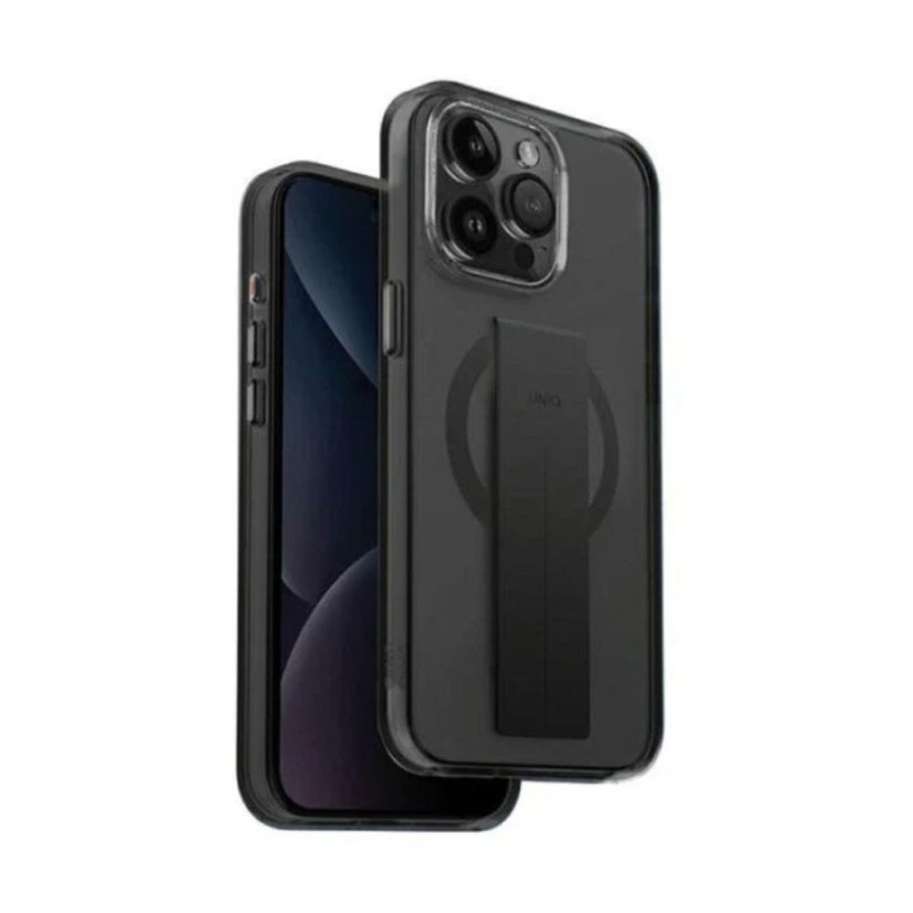 Uniq Hybrid Heldro Mount With Stand Case for iPhone 15 Pro (Vapour Smoke)