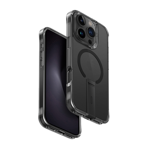 Uniq Hybrid Eleva MagSafe Case with Vertical Stand for iPhone 16 Pro (Carbon Black)	 