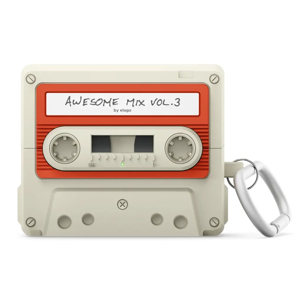 Elago Cassette Tape Hang Case AirPods Pro 3 (Classic White / Red)