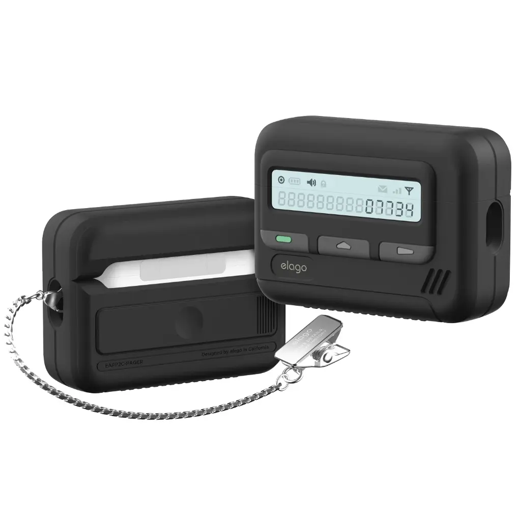 Elago كفر Pager لـ AirPods Pro 3 (أسود)