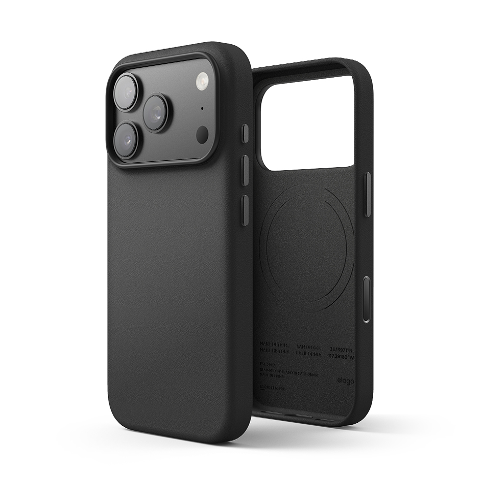 Elago Magnetic Leather Case for iPhone 17 Pro (Black)