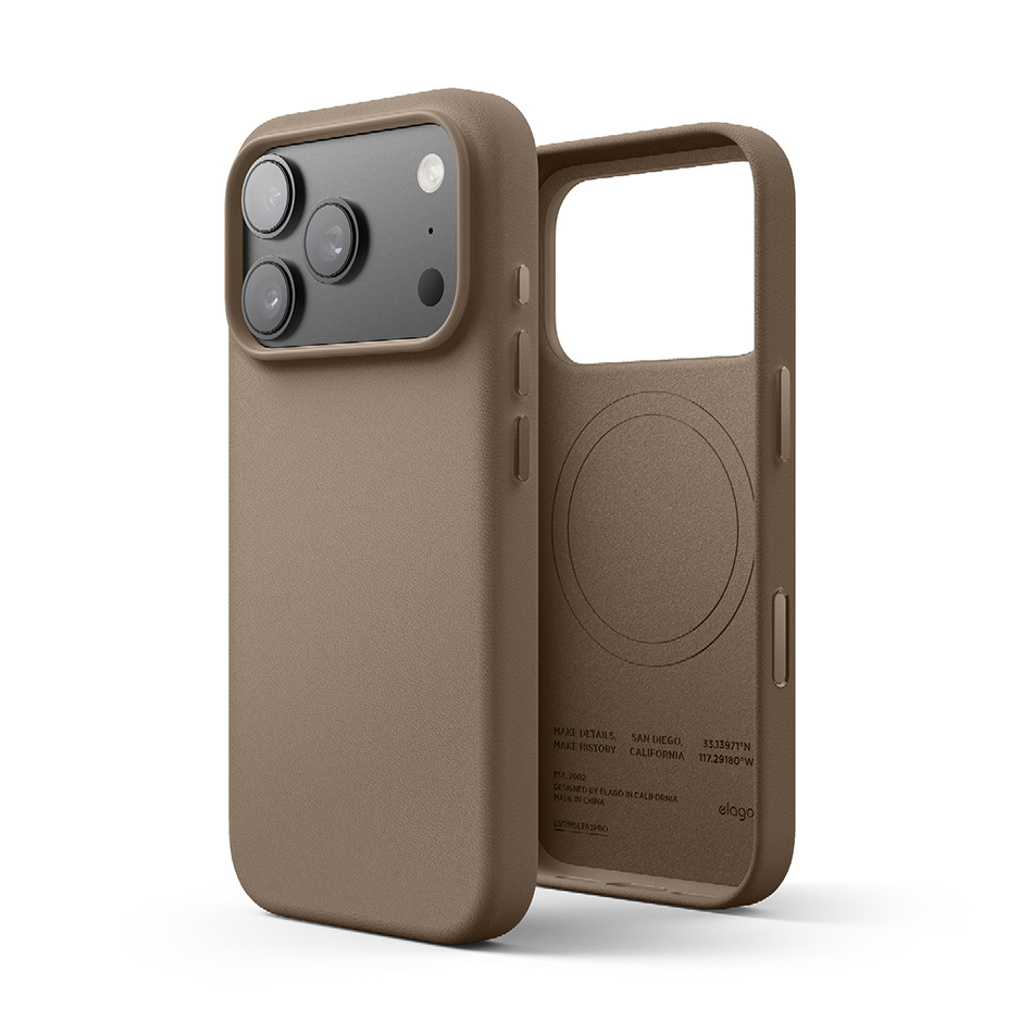 Elago Magnetic Leather Case for iPhone 17 Pro (Taupe)