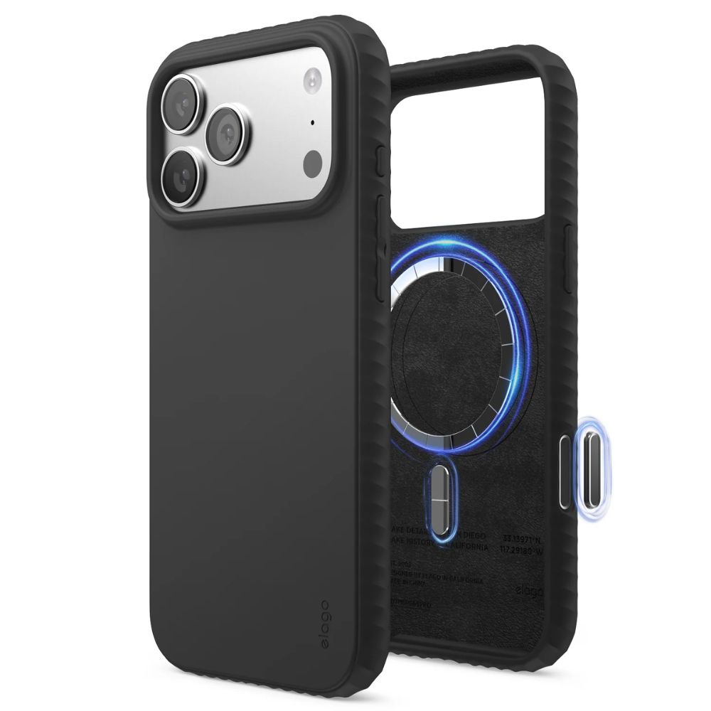 Elago كفر مغناطيسي سيليكون لـ iPhone 17 Pro Max (أسود)