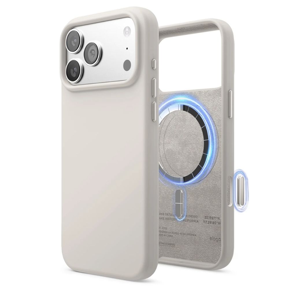 Elago Magnetic Silicone Case for iPhone 17 Pro Max (Stone)
