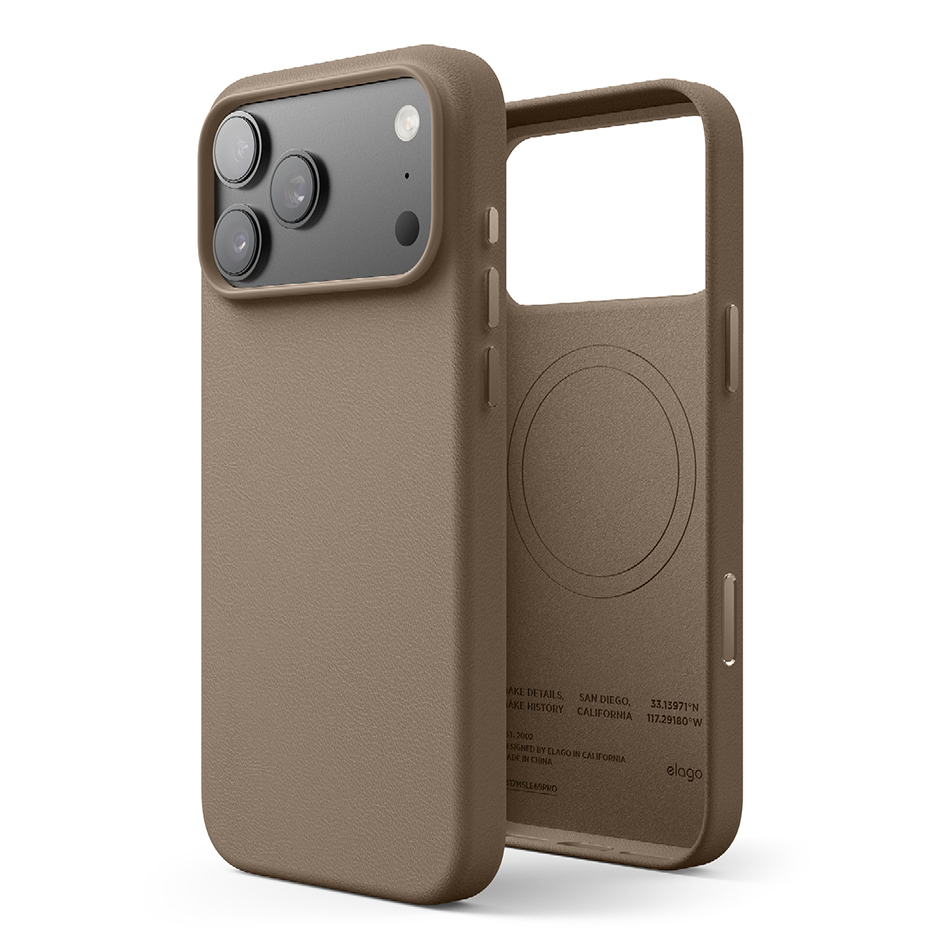 Elago Magnetic Leather Case for iPhone 17 Pro Max (Taupe)