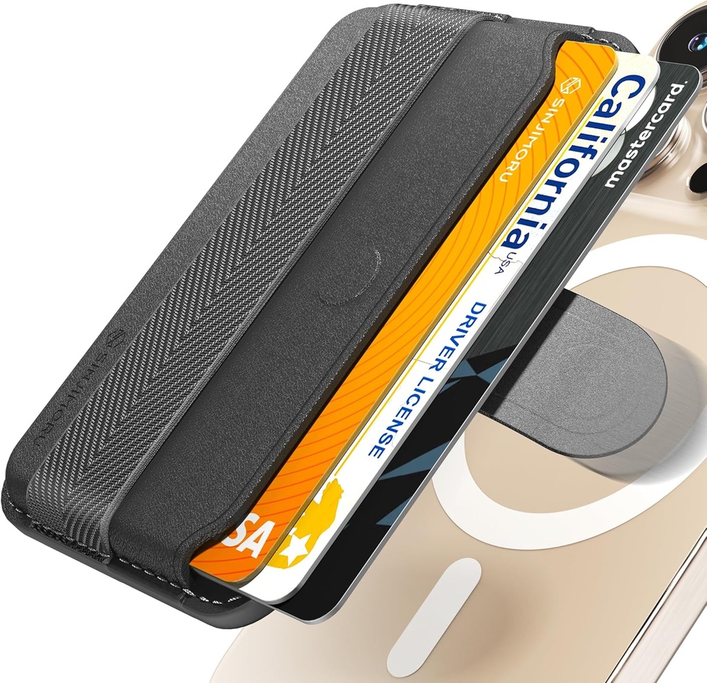 Sinjimoru M-Pull Tab Stand Magsafe Wallet (Black)