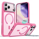 ESR HaloLock Classic Hybrid Case with Stash Stand for iPhone 17 Pro (Frosted Pink)