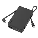Momax 1-Power Vital+ 20000mAh Battery Pack with Dual Built-in USB-C Cable (Black)