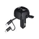 Choetech 75W Retractable Cable Car Charger (Black)