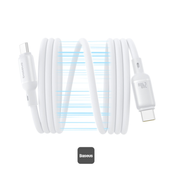 Baseus PicoGo Magnetic Liquid Silicone Fast Charging Cable USB-C to USB-C 240W 1m (Galaxy Blue)