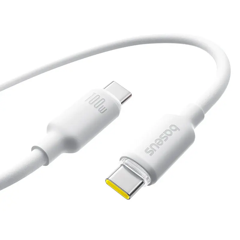Baseus Foamed Silicone Fast Charging Data Cable USB-C to USB-C 100W 1m (Moon White)