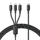 Baseus Silky One-for-Three Fast Charging Cable USB-C to M+L+C 100W 1.5m (Cosmic Black)