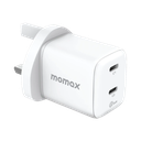 Momax 1-CHARGE 45W 2-Port GaN Charger (White)