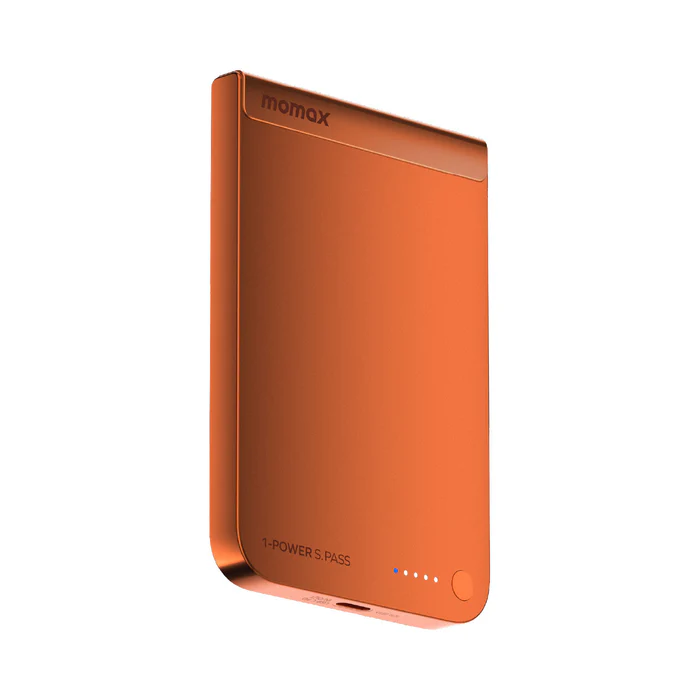 Momax 1-Power S.Pass 5000mAh Qi2 Magnetic Wirteless Battery Pack (ORANGE)