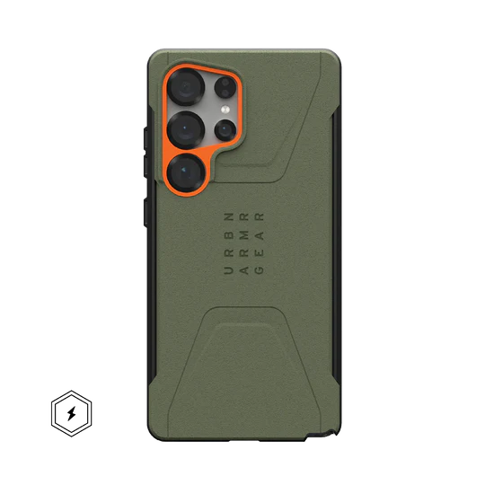 UAG Civilian w/Magnet Case for Samsung Galaxy S26 Ultra (Olive Drab/Orange)