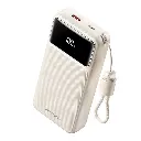 Vention Power Bank 20000mAh with Built-in USB-C and Lightning Cables (White)