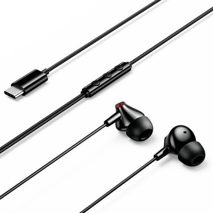 Vention Echo Lite USB-C In-Ear Wired Headphones with DAC Adapter 1.2M (Black)