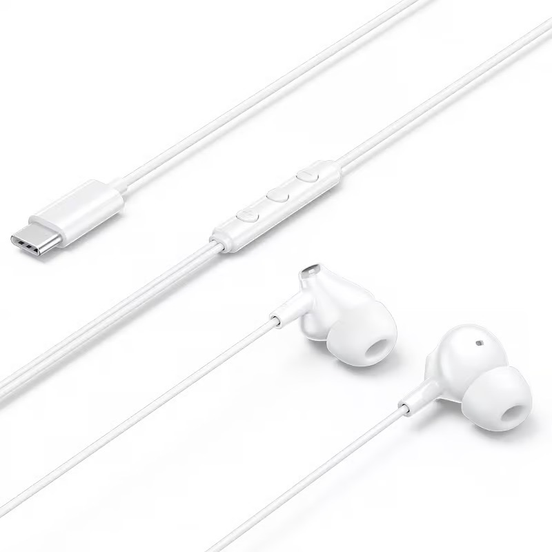 Vention Echo Lite USB-C In-Ear Wired Headphones with DAC Adapter 1.2M (White)