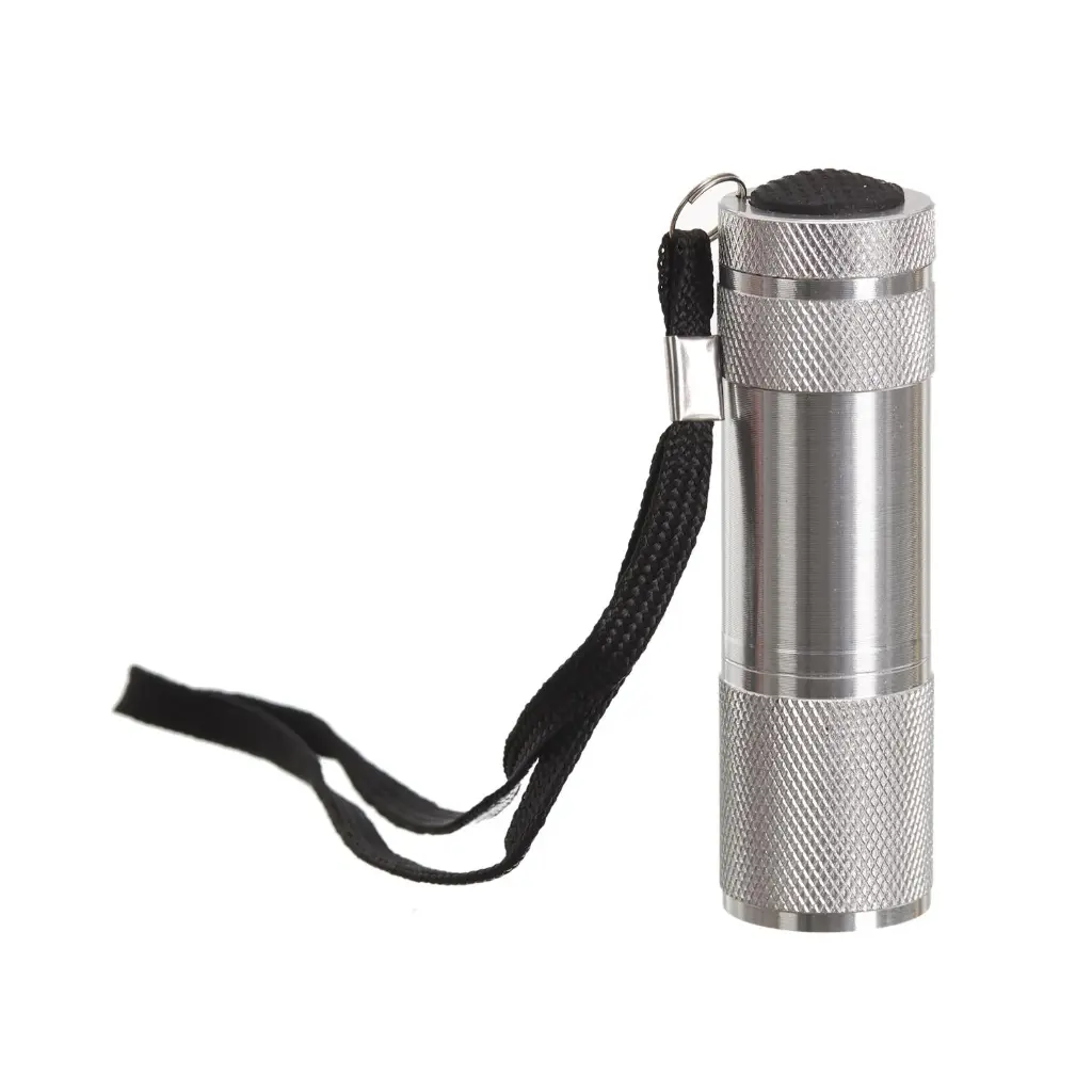 Mini 9 LED Aluminum Flashlight (Silver)