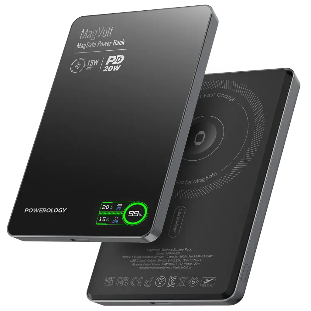 Powerology MagVolt Magnetic Power Bank 5000mAh (Black)