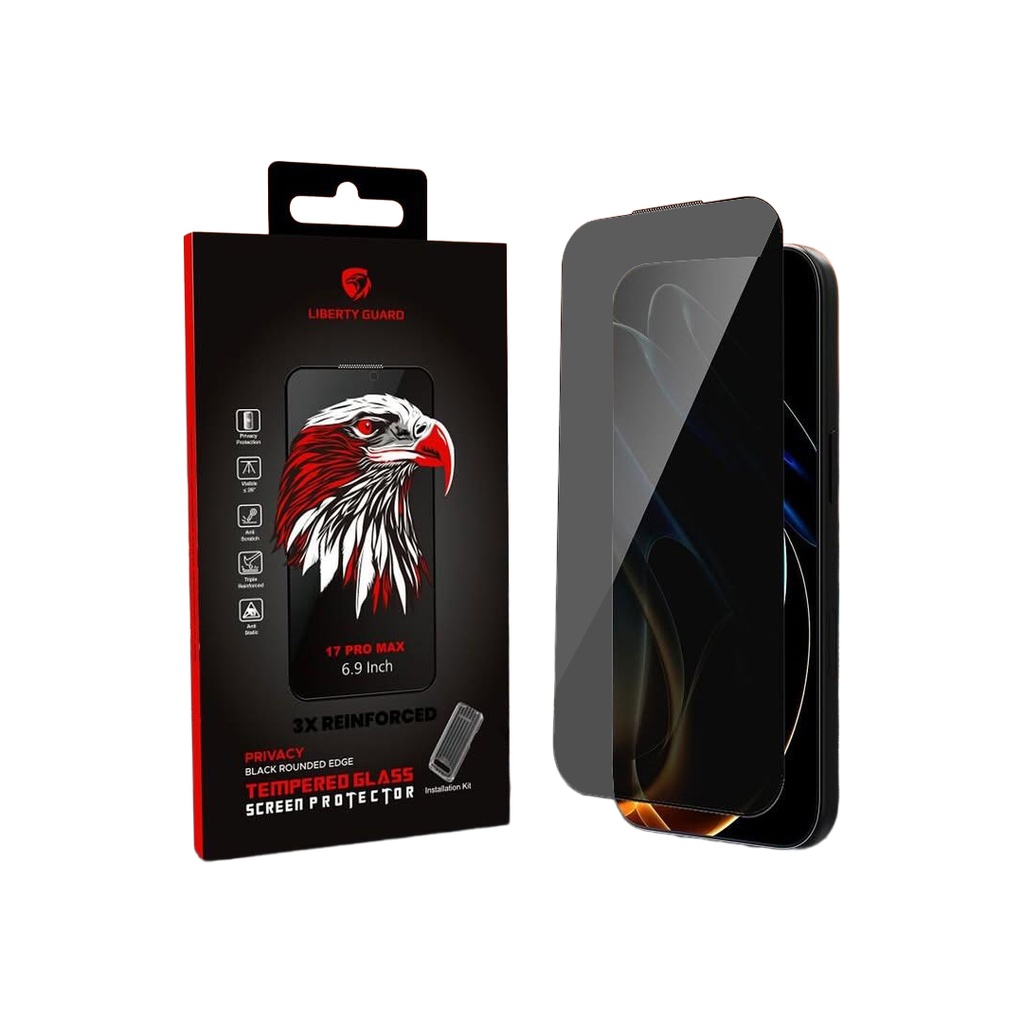 Liberty Guard Screen Protector 3X Reinforced for iPhone 17 Pro / 16 pro (Privacy)