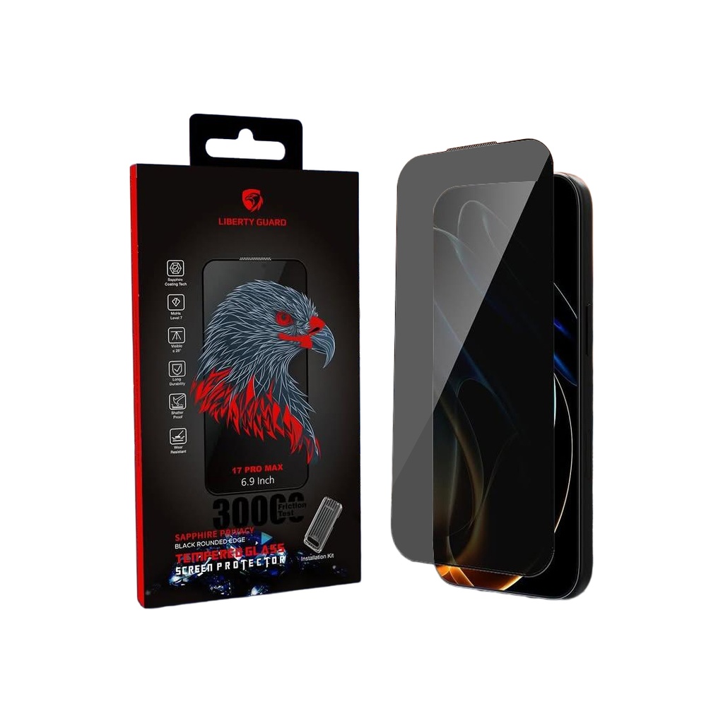 Liberty Guard Screen Protector Sapphire for iPhone 17 Pro / 16 Pro (Privacy)