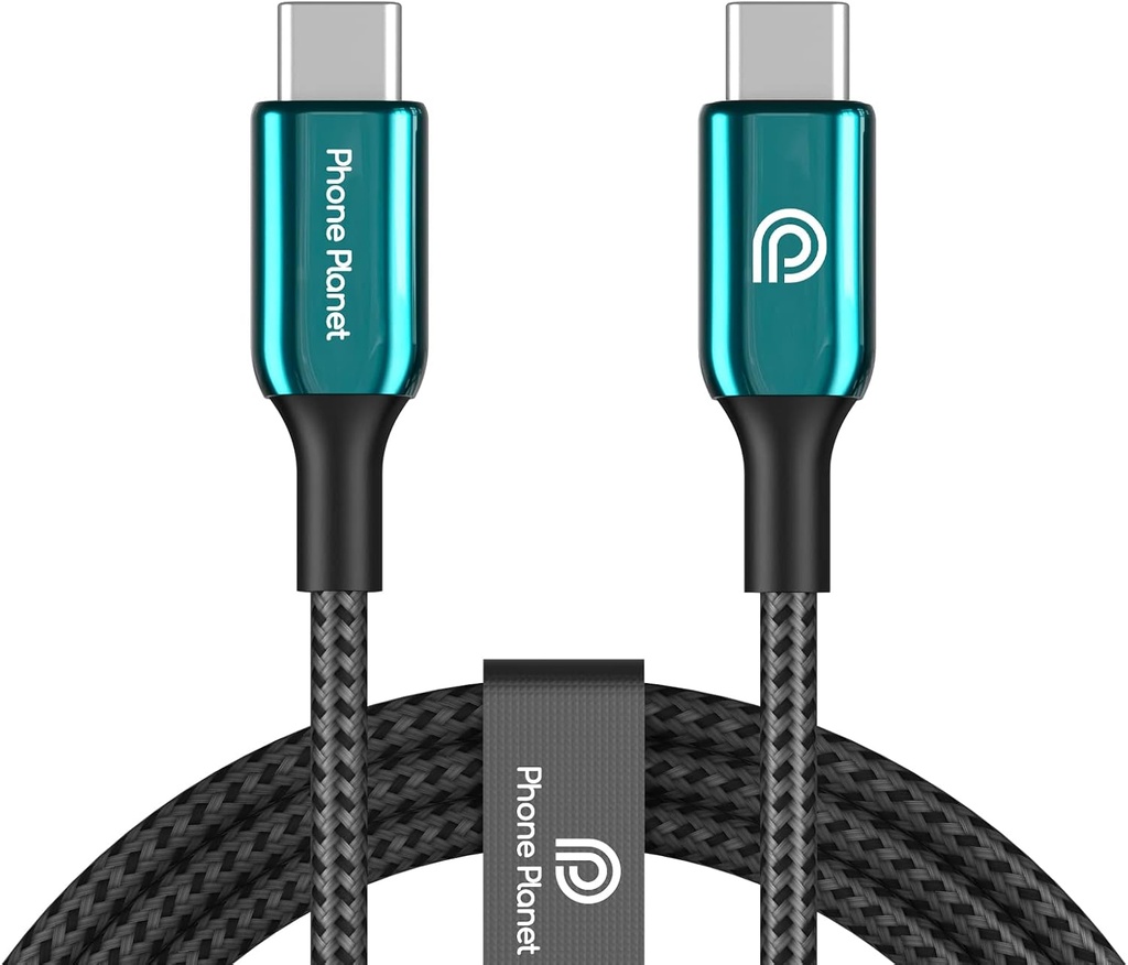 Phone Planet Braided Type-C To Type-C Cable 60W (2M) (Green)