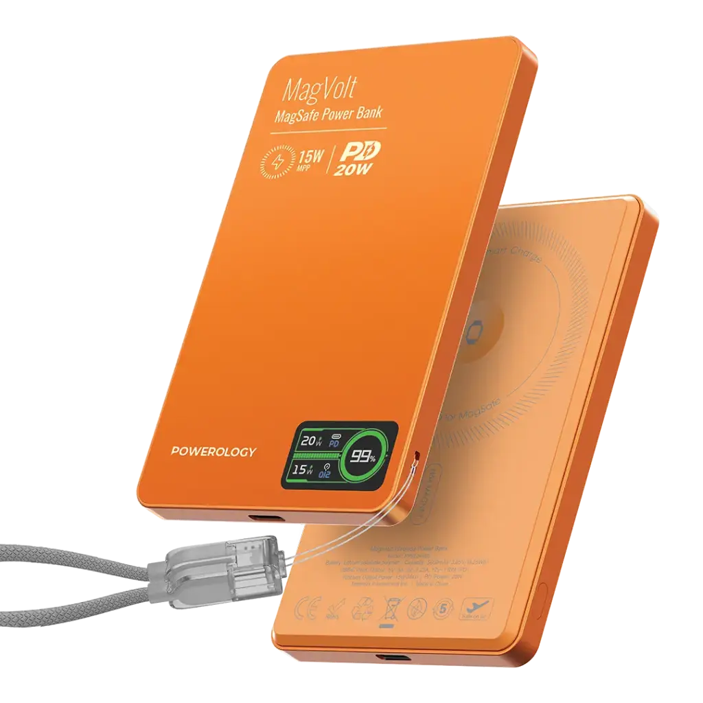 Powerology MagVolt Magnetic Power Bank 5000mAh (Orange)
